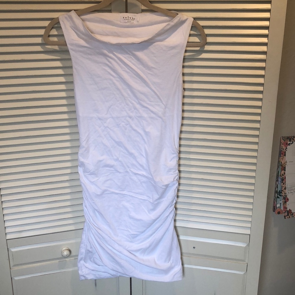 Bodycon Velvet White Dress